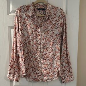 Lauren Ralph Lauren Red and Cream Patterned Shirt